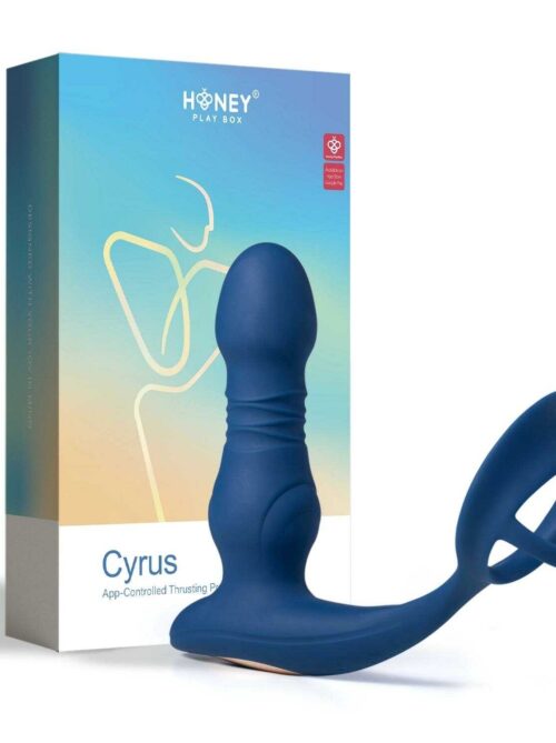 Cyrus - Vibromasseur de prostate va et vient contrôlé par application - Bleu